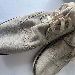 Cole Haan Cream canvas distressed oxfords  👞